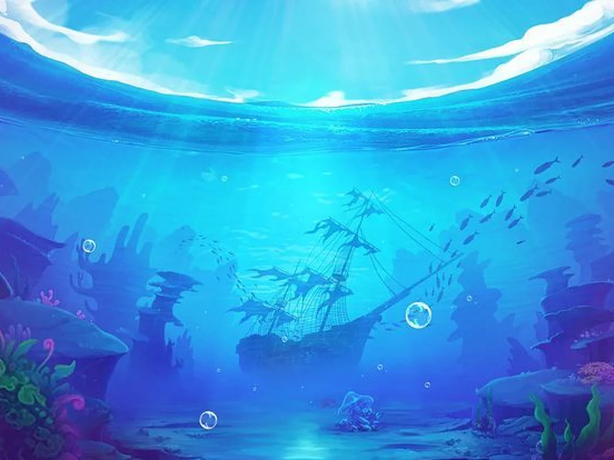 ฉากเกมยิงปลาพร้อมปืนใหญ่และเป้าว่ายใต้น้ำ